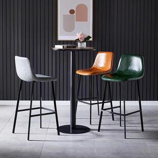意式吧台椅子轻奢高级感家用高脚凳靠背吧椅现代简约