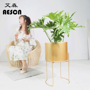 北欧SUL大号金色室内轻奢铁艺花盆架落地式家用客厅装饰置物架