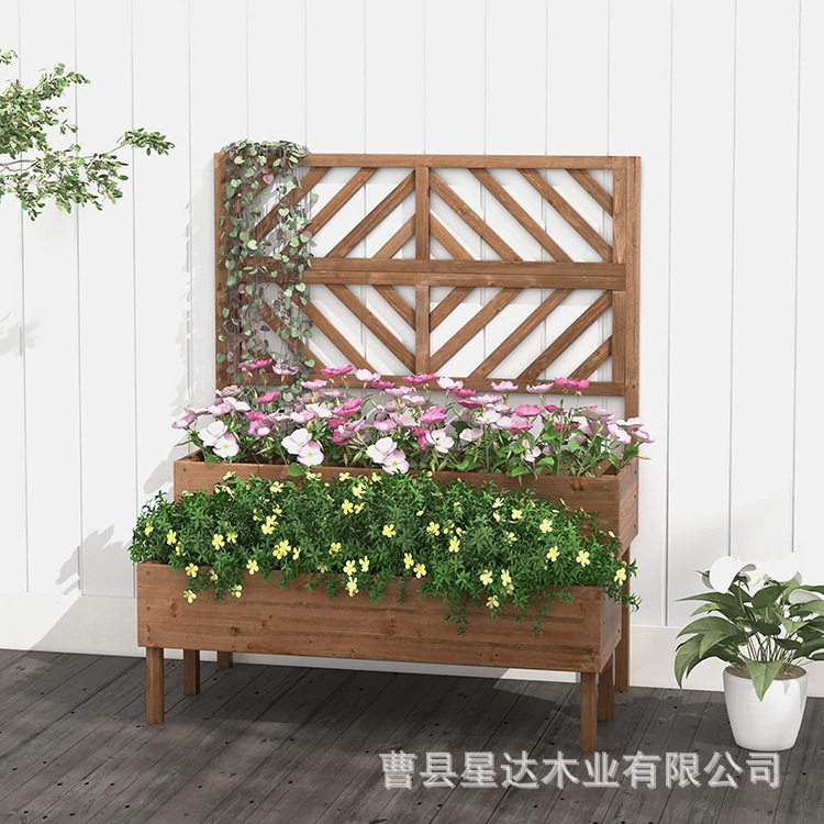 户外花架壁挂木花盆墙壁装饰花架庭院阳台挂壁绿植种植箱造园用品