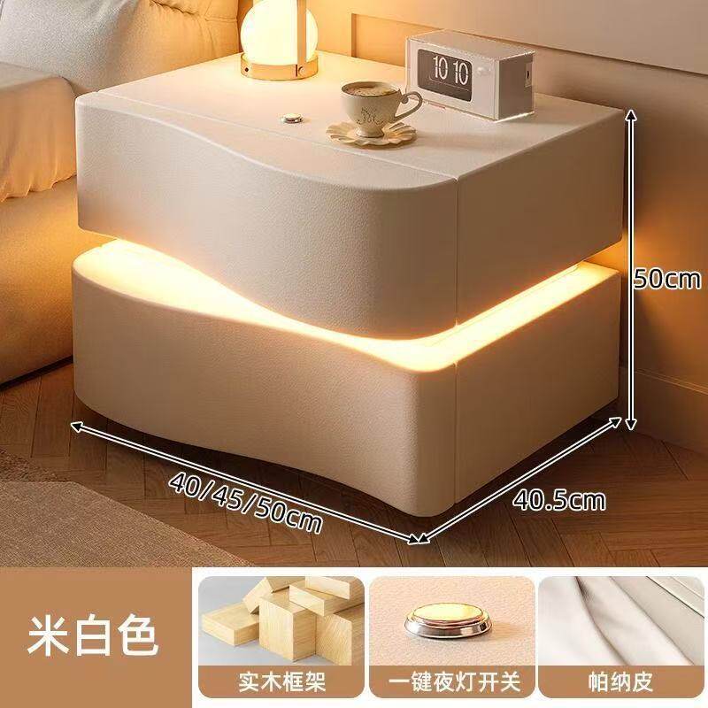 欧式床头柜床头柜卧室家用奶油智能悬浮法式