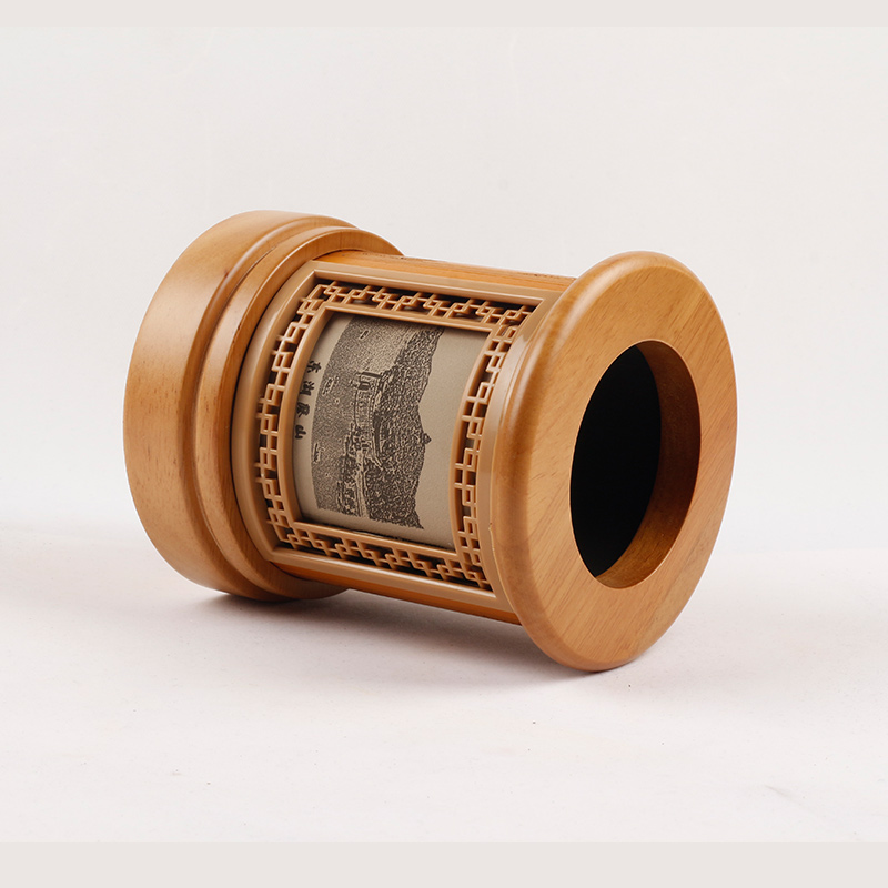 武汉特色礼品竹简黄鹤楼实木雕刻笔筒湖北商务会议学校定制纪念品
