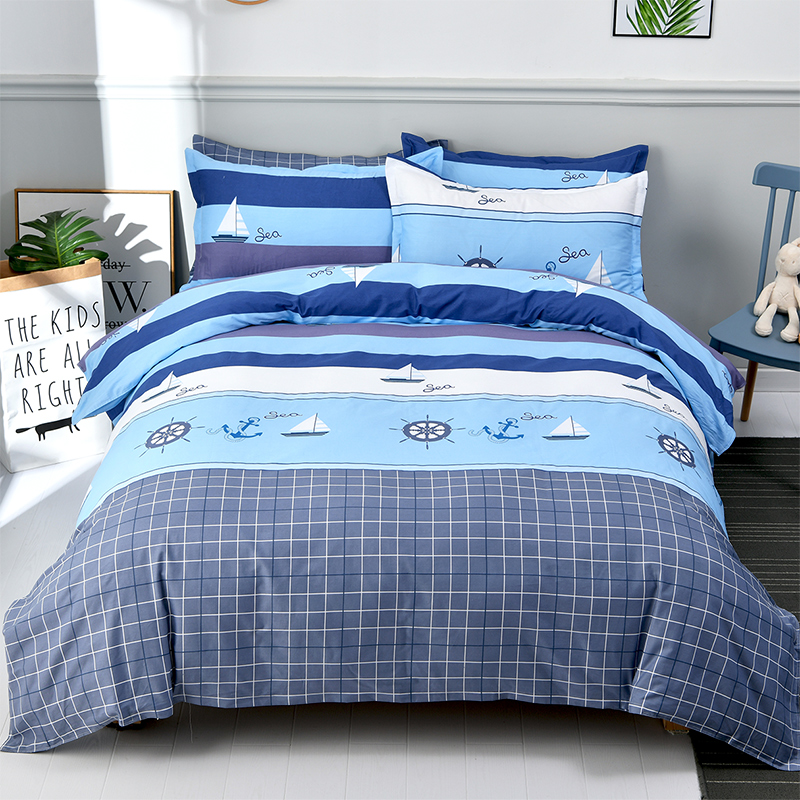 儿童卡通幼儿园纯棉床单被套四件套全棉斜纹被罩三件套床上用品冬