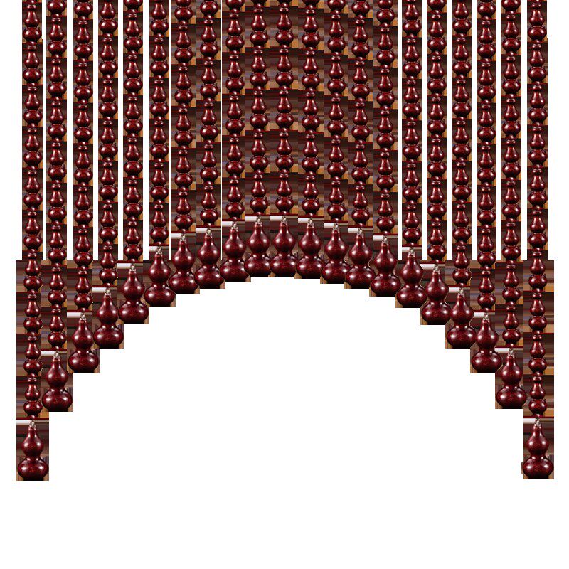 拱形全桃木葫芦门帘珠帘棕红色隔断帘过道卧室卫生间客厅玄关家用