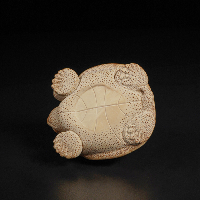 艺竹情名师纯手工竹根雕乌龟甲鱼玄武摆件实心竹玉化盘玩手把件