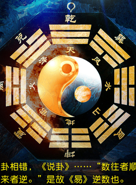 宏图好运桃木八卦镜凸镜太极阴阳乾坤八卦图镇宅八卦凹镜家用门口