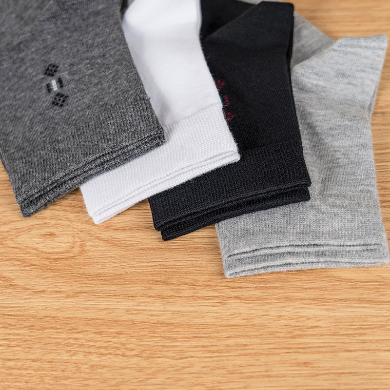 袜子男士纯棉中筒春秋季薄款抗菌防臭吸汗商务长筒袜全棉纯棉男袜