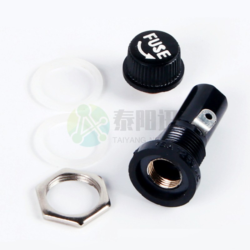 5*20mm/6*30mm黑色旋钮FUSE保险丝管5x20 6x30玻璃管座熔断器底座