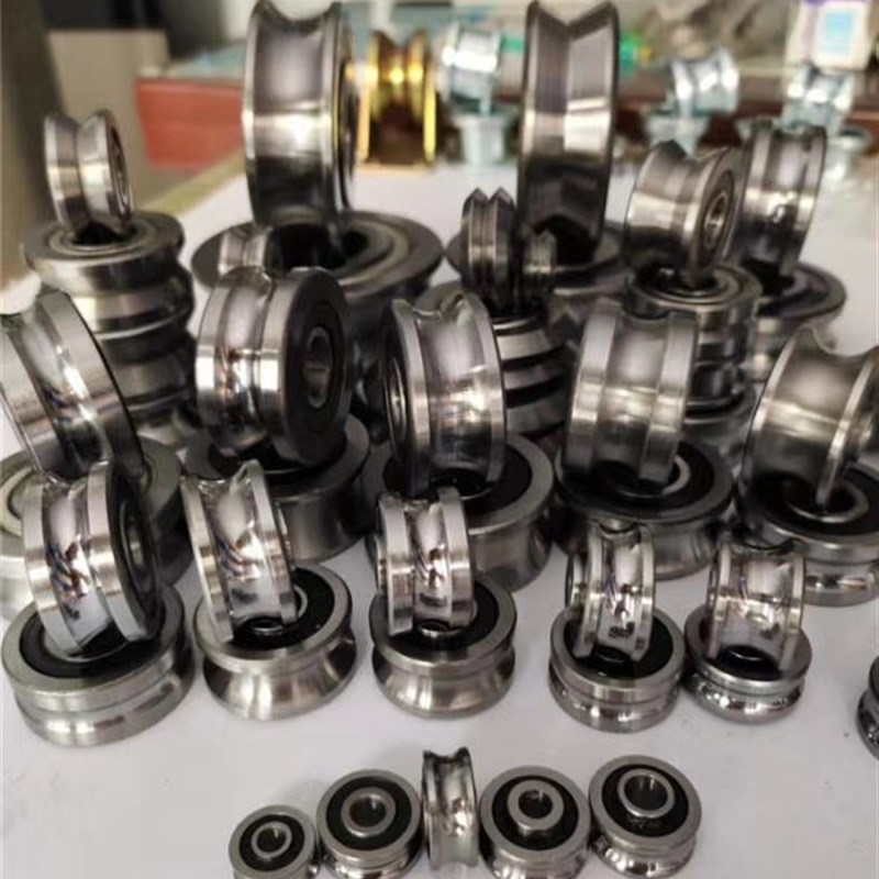 双V槽滑轮W型导轨 导向滚轮带槽轴承 尺寸W1W2W3W4内径5/10/12/15