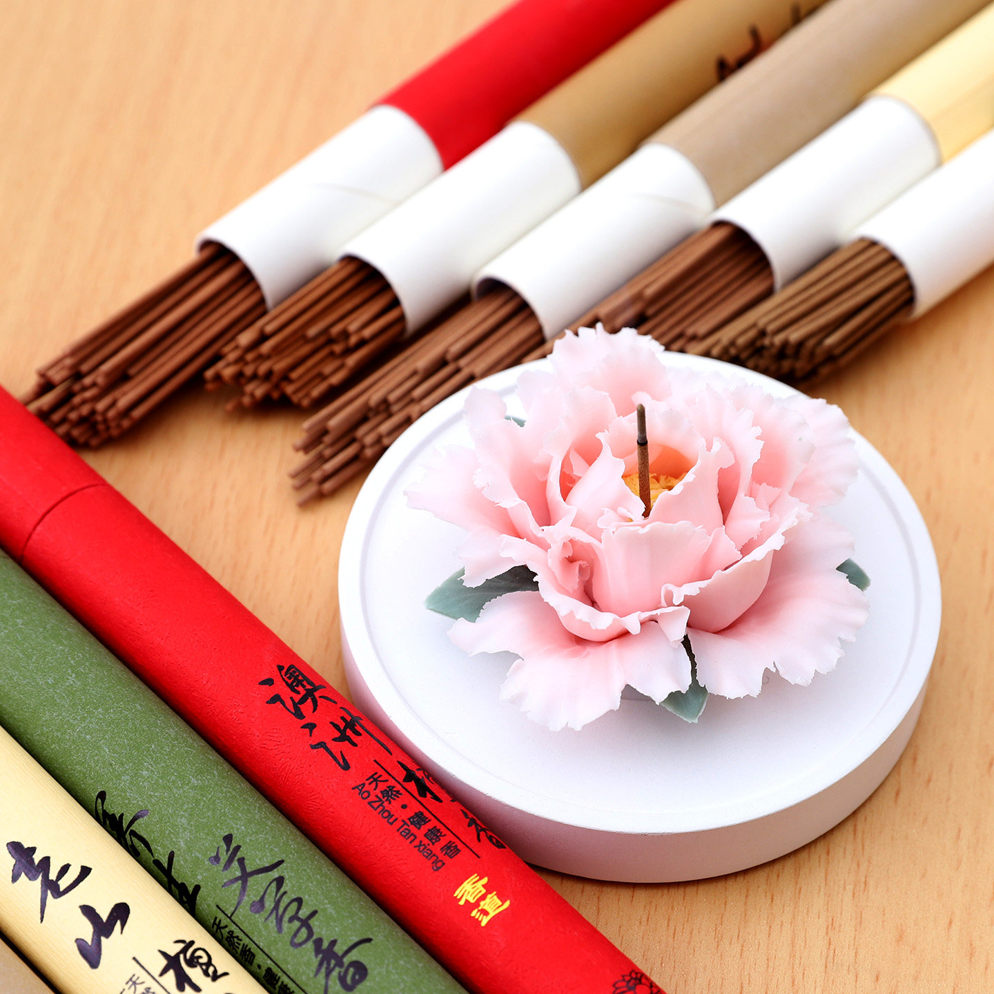 手工捏陶瓷牡丹花非遗国潮风中式摆件线香香插底座创意香薰扩香石,家居饰品,香薰炉,淘宝优惠券,粉丝福利购,淘宝优惠卷