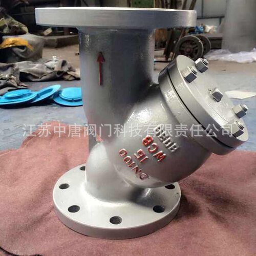 铸钢蒸汽Y型法兰过滤器