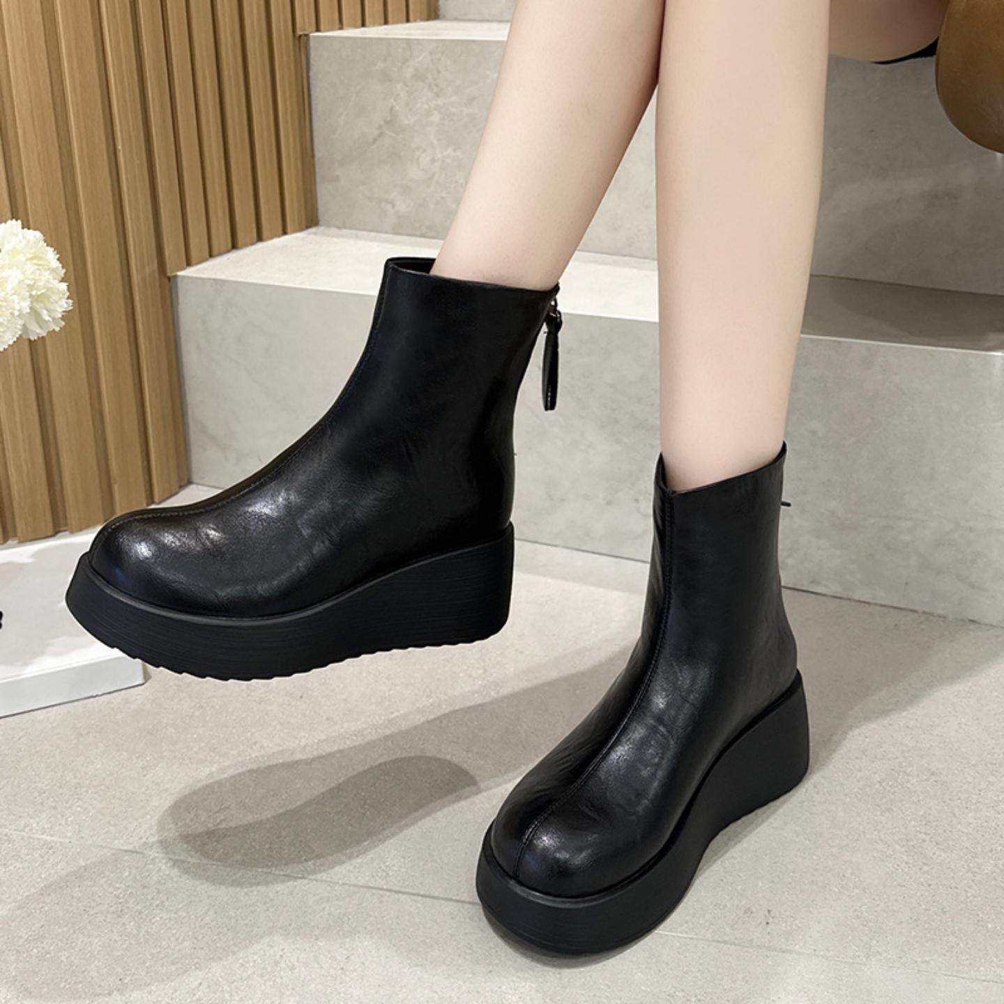 2025秋冬真皮厚底豆豆鞋加绒博肯鞋大头休闲单鞋松糕鞋乐福鞋复古,女鞋,乐福鞋（豆豆鞋）,淘宝优惠券,粉丝福利购,淘宝优惠卷