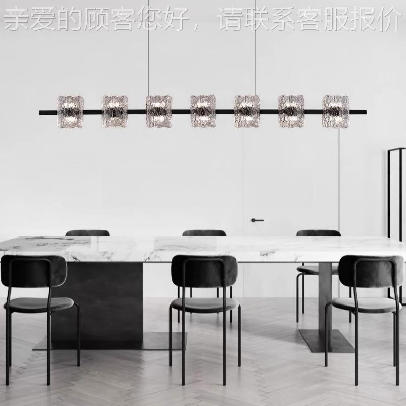 意条式极简轻奢全铜餐厅吊灯现代计个吊性长厨房岛台45275吧台装