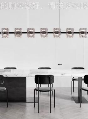 意条式极简轻奢全铜餐厅吊灯现代计个吊性长厨房岛台45275吧台装