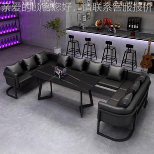 铁艺工业风酒吧沙发复古清吧音乐主题咖啡厅餐吧酒馆U型卡座桌椅