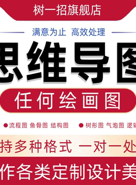 思维导图绘画流程图制作xmind代画图表文档插图美化绘制架构图ppt
