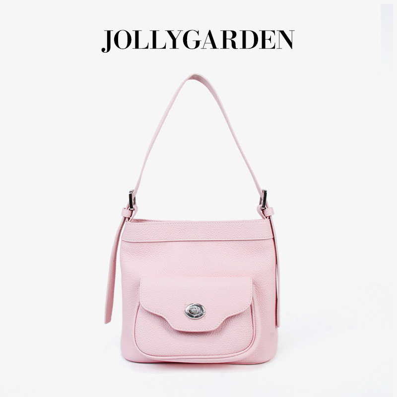 JOLLY GARDEN【甜星】春夏款文艺粉色水桶包上班通勤百搭斜挎女包