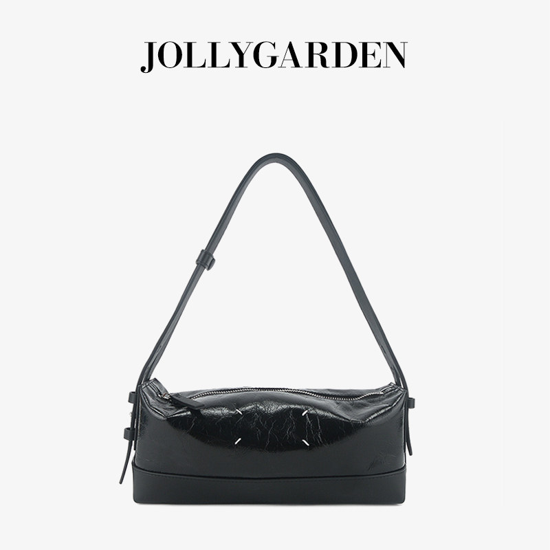 JOLLY GARDEN【怀光】春季新款头层油蜡皮法棍包单肩腋下女包