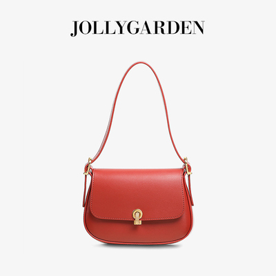 JOLLYGARDEN红色马鞍包单肩腋下