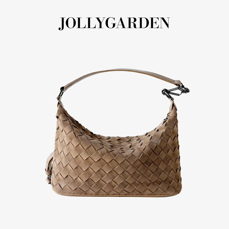 磨砂皮编织枕头包通勤女手提