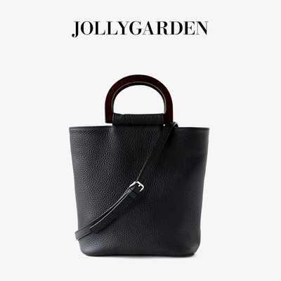 半圆木手柄手提水桶包女包