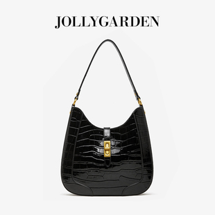 春夏款 锦熙 鳄鱼纹漆皮托特包手提单肩斜挎马鞍包 GARDEN JOLLY