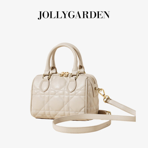 JOLLYGARDEN真皮格子女包时尚