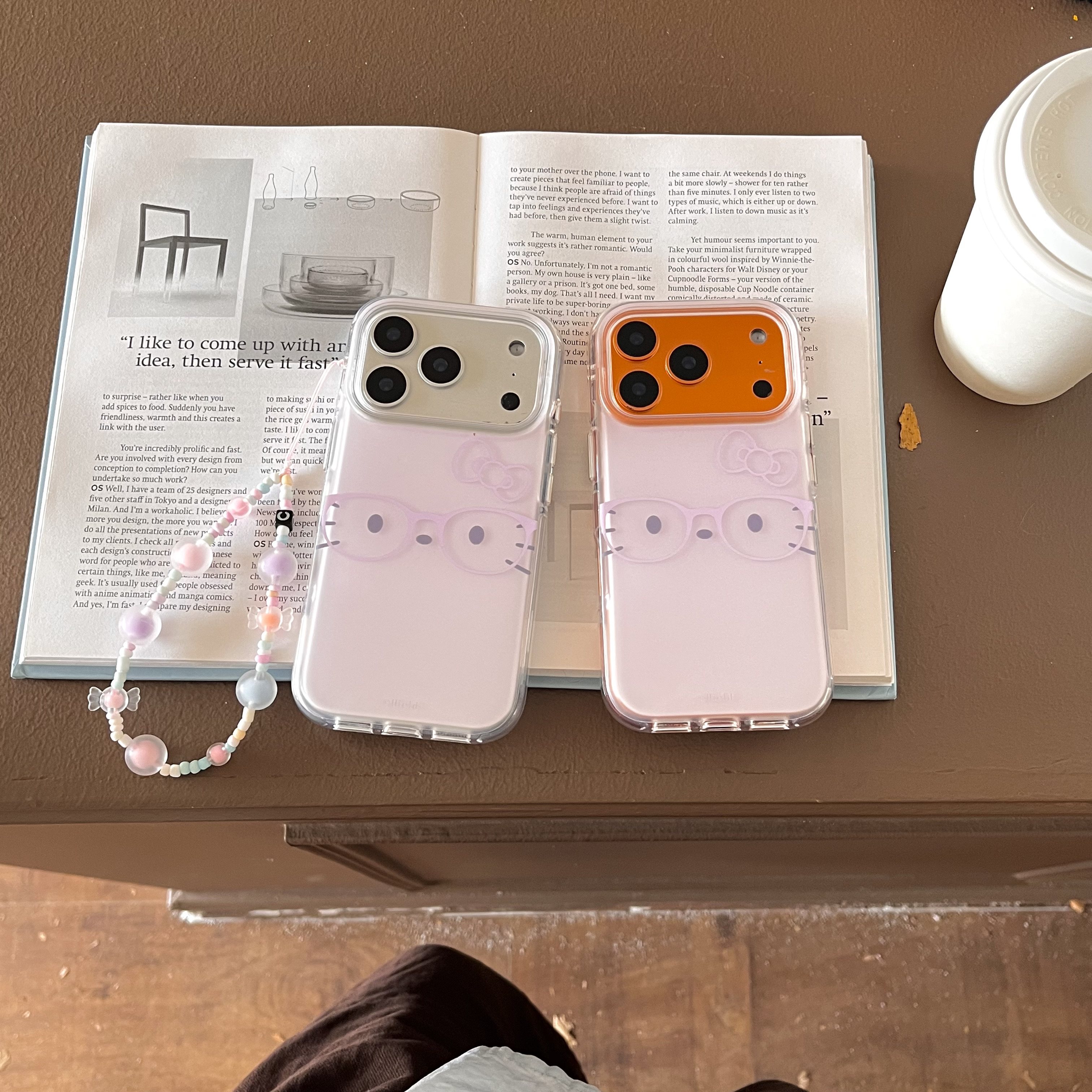 吉能虎新款磨砂紫色眼镜kitty适用于苹果17promax带手链手机外壳iPhone16pro全包边防摔15/14/13保护套