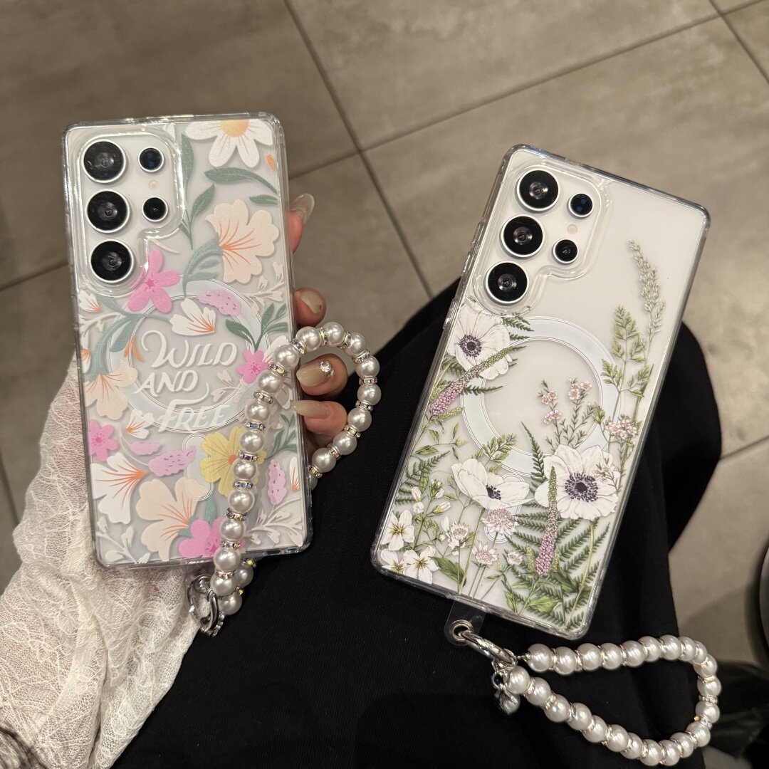 吉能虎粉花绿草适用于三星S26Ultra带手绳支架手机壳S25/S24/S23/Note20全包防摔A57/A37/A26/A16保护套