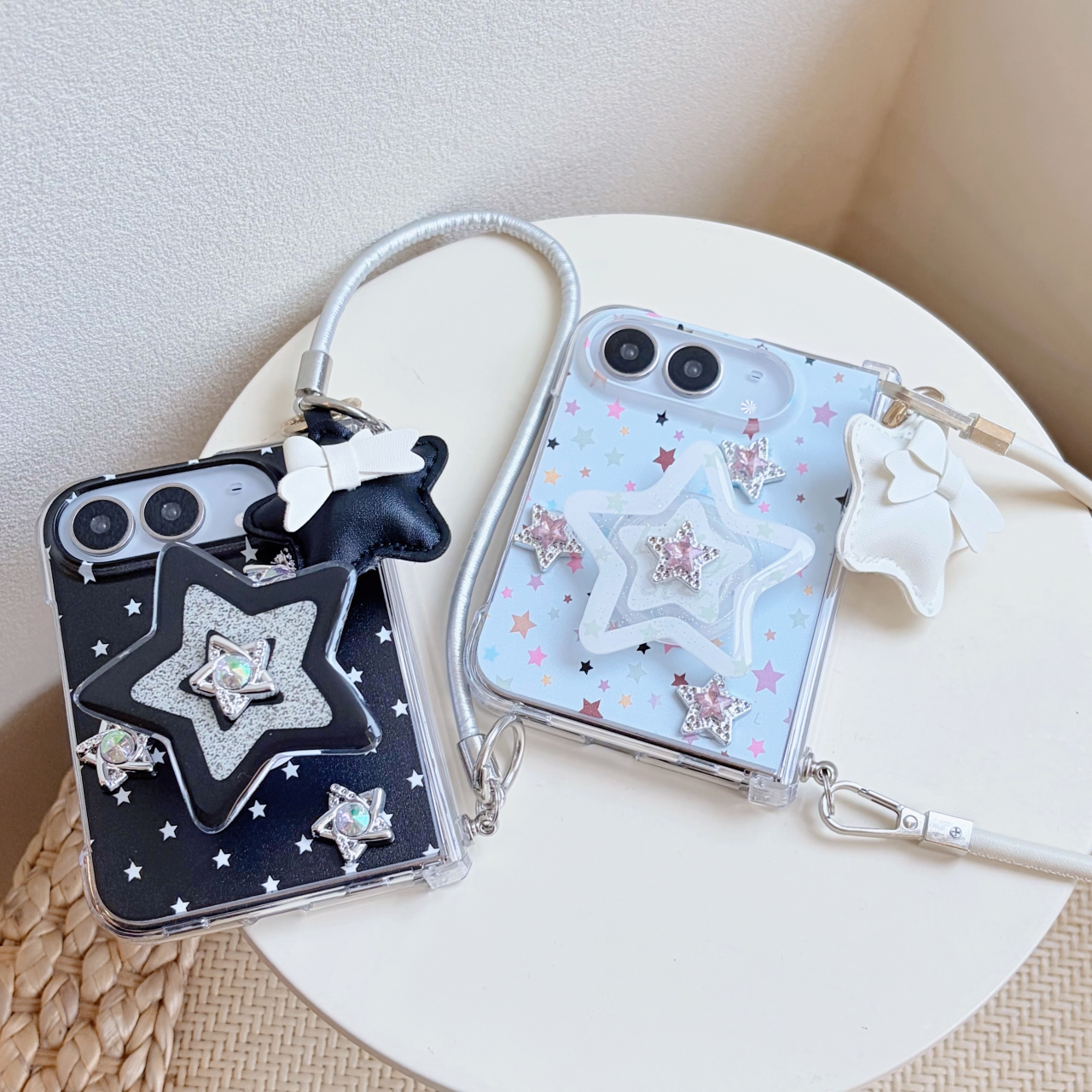 吉能虎新款立体星星适用于苹果iPhoneDUO带手链支架折叠手机外壳全包边防摔保护套