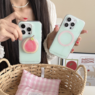 绿底英文苹果手机防摔壳