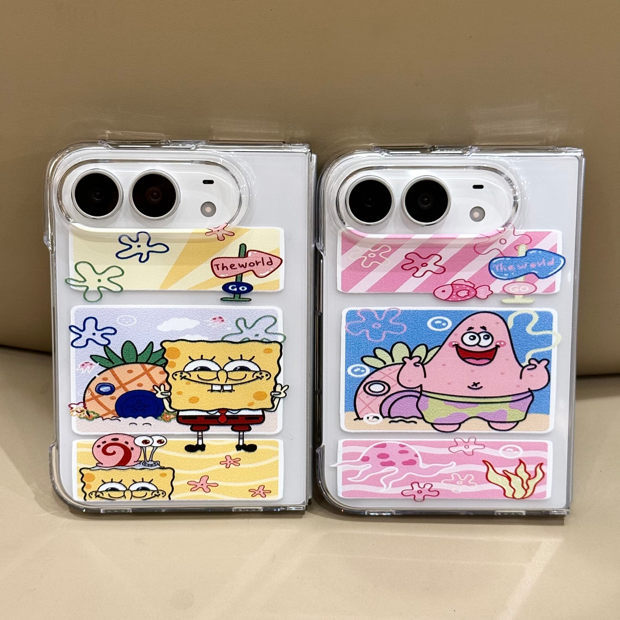 吉能虎新款海绵宝宝派大星适用于苹果iPhoneDUO折叠手机外壳全包边防摔保护套