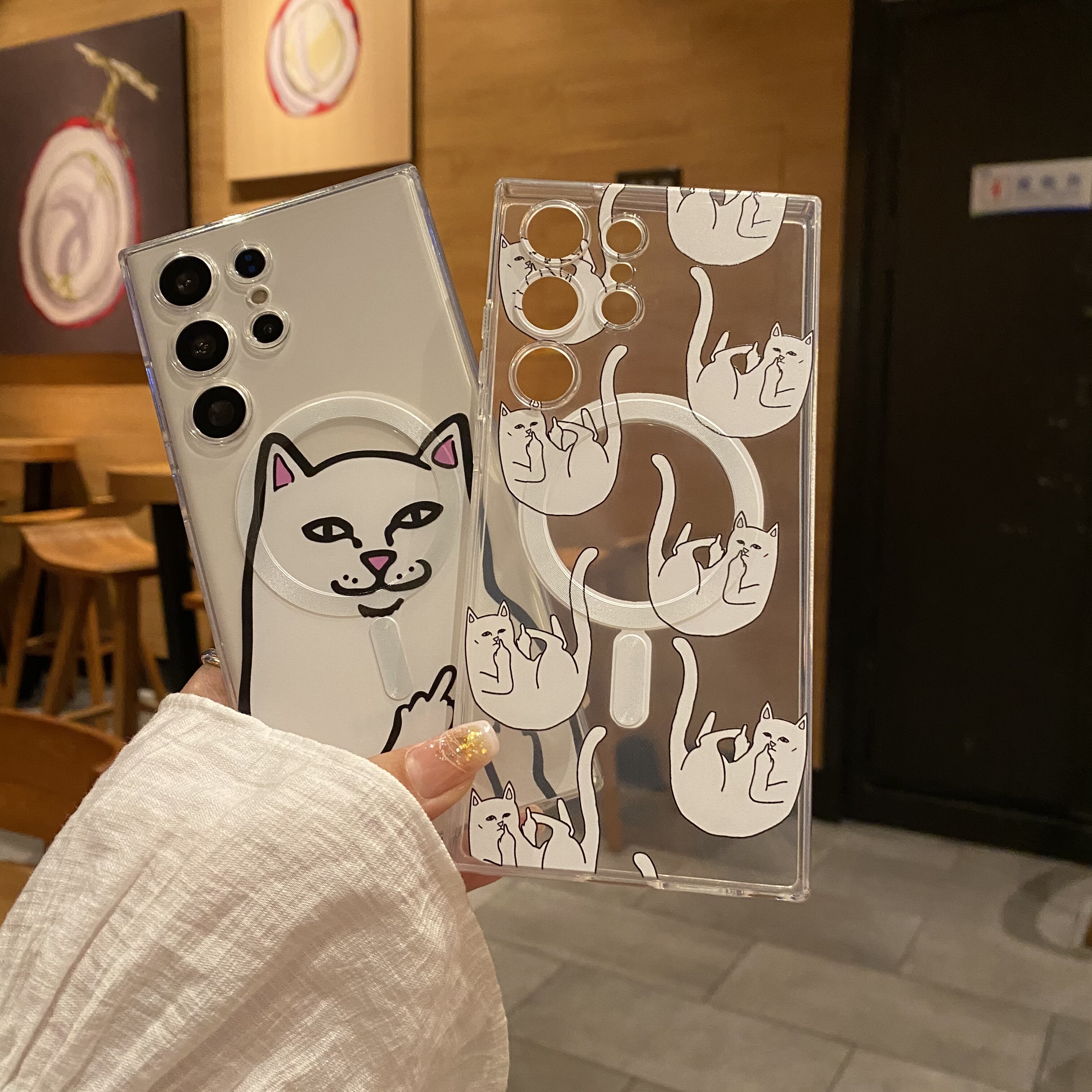 吉能虎新款中指猫适用于三星S26Ultra手机壳S25/S24/S23/Note20全包防摔A57/A37/A26/A16保护套