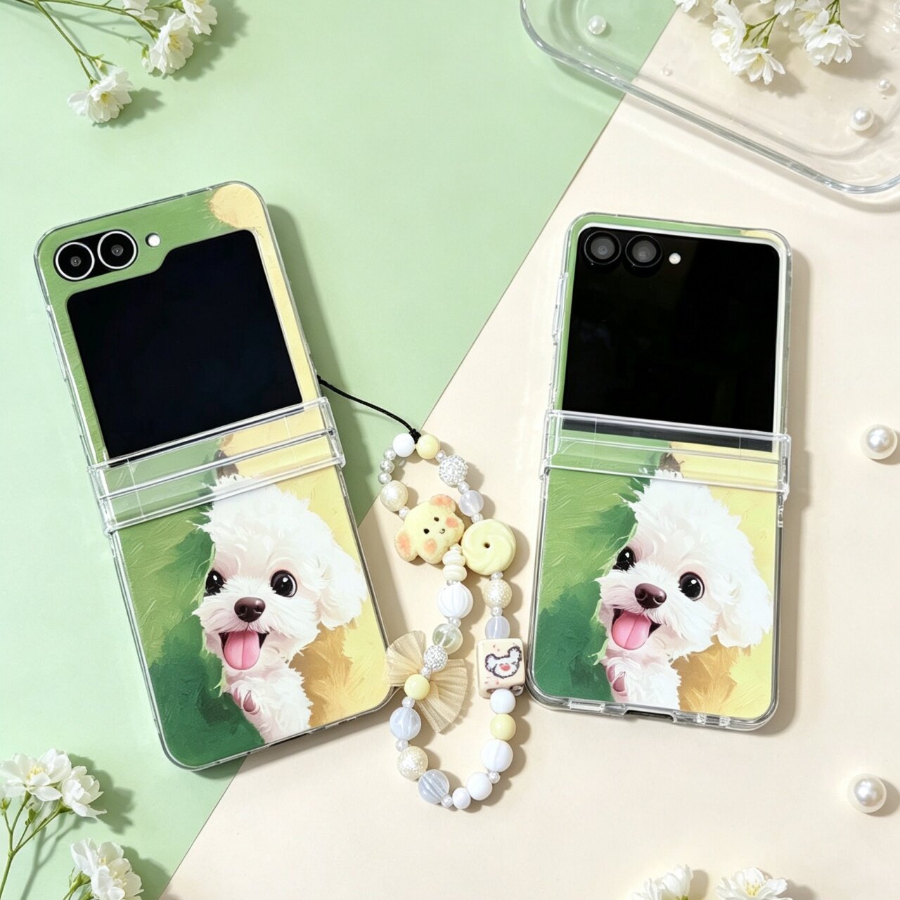 吉能虎新款韩风可爱狗狗适用三星ZFlip8带手链支架手机壳W24Flip全包防摔ZFlip7FE/6/5/4/3保护套