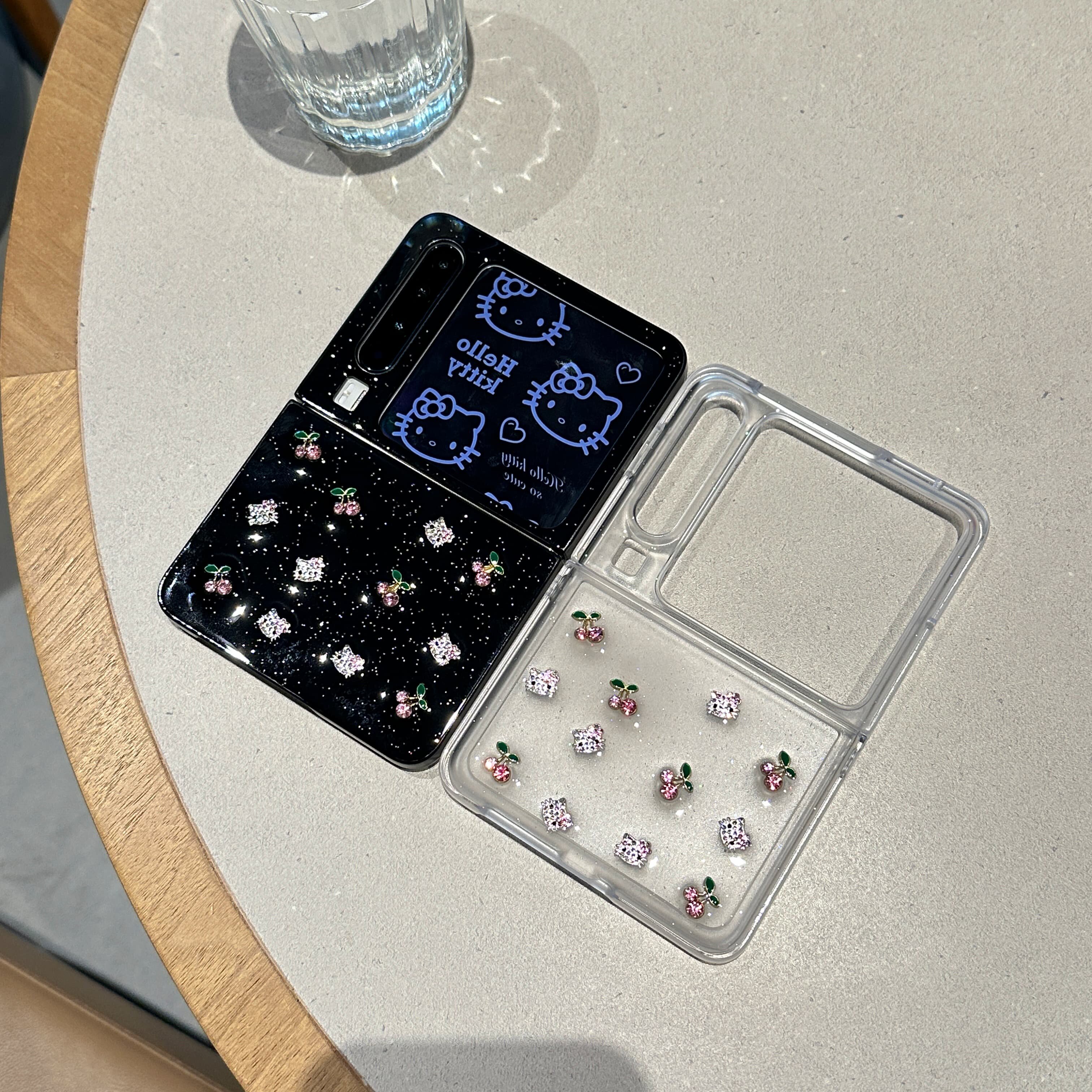 水钻kt樱桃折叠手机壳