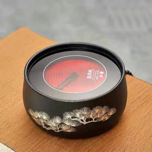 莺歌烧电陶炉电茶炉家用静音铁壶银壶不挑壶炉烧水炉 黑底银松