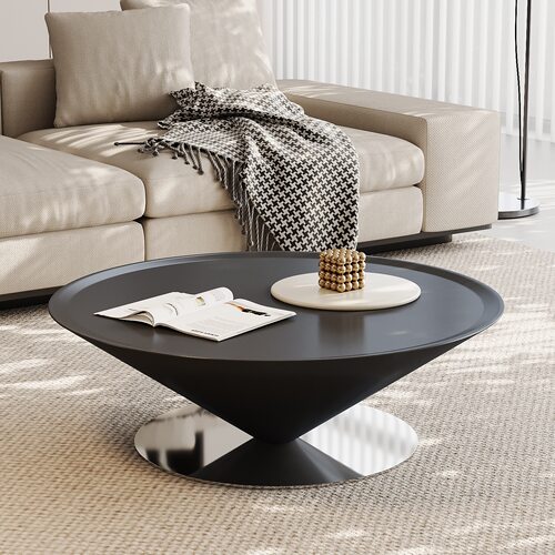 奶油风悬浮飞碟茶几客厅家用小户型2025新款轻奢感圆形茶几桌