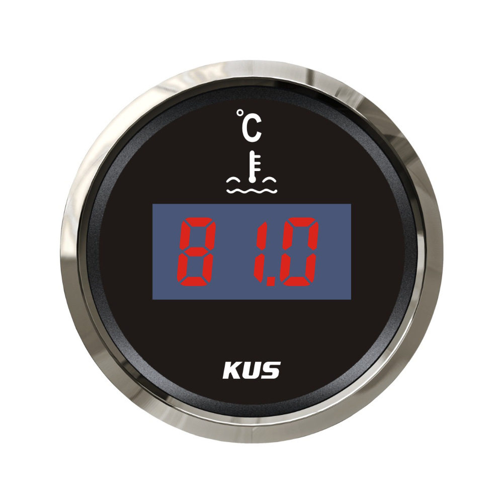 KUS正品仪表船舶汽车房车水温表52mm温度表12V 24V通用款带夜灯