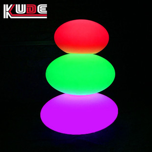 LED发光小台灯 高档滚塑发光家具RGB潮流装饰灯具 发光扁球多尺寸