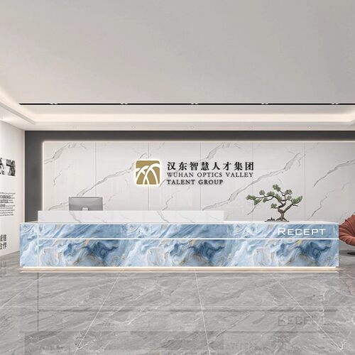 简约现代大理石接待收银台