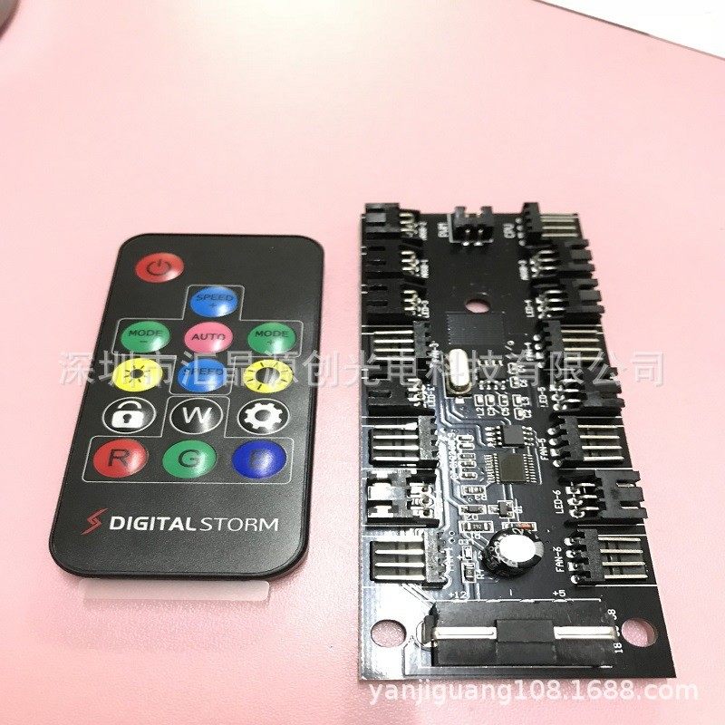 电源大4p端子幻彩灯带3p5v集线器3-4线主板pwm风扇温控调速驱动器