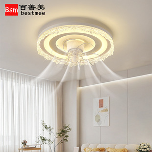 客厅主灯2024新款摇头风扇灯简约现代创意带风扇大厅吸顶灯卧室灯