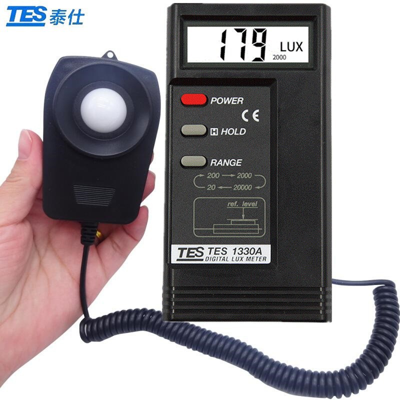 台湾泰仕照度计TES-1330A/1332A/1334A数字教室亮度计照明测光仪