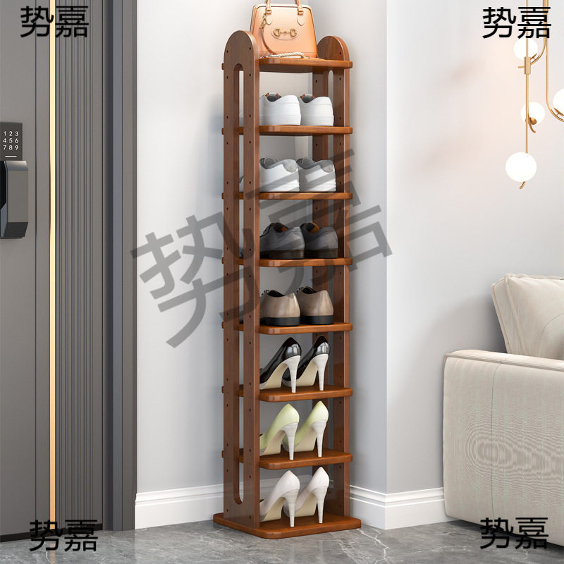 实木墙角窄多层省空间鞋架