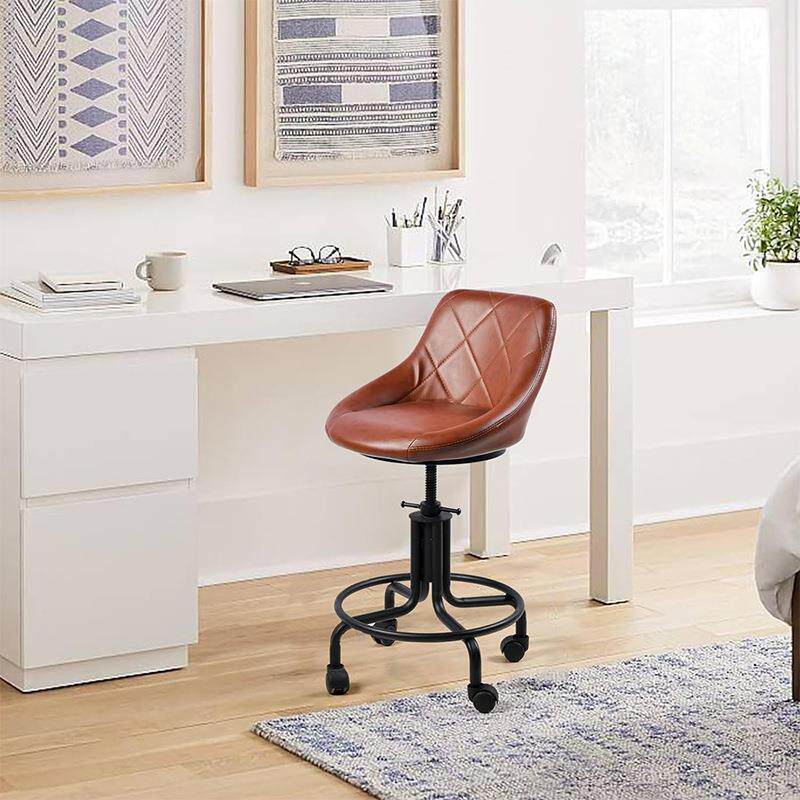 直销工业风移动吧台凳工作室商业场所移动办公椅舒适靠背吧椅