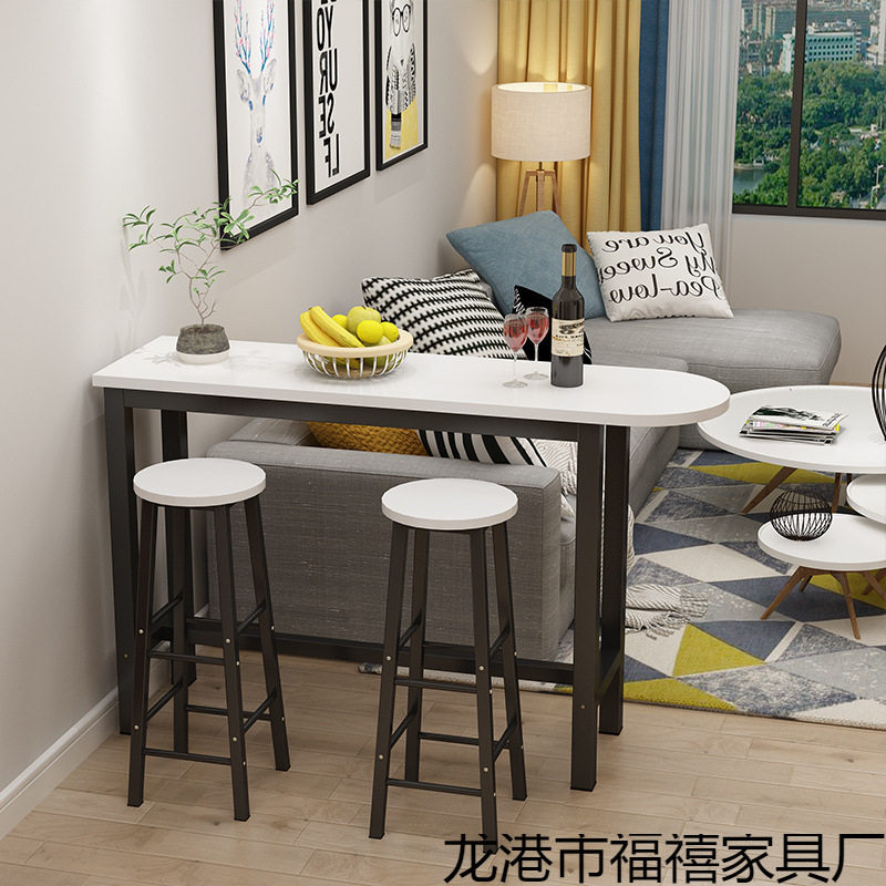 家用商用简约钢木吧台桌