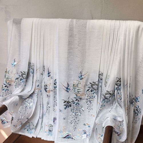 鸣皋堂春江燕明制汉服马面裙女国风日常半身裙可定制尺寸颜色绣花