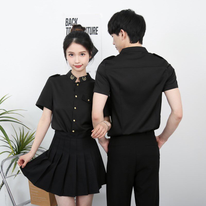 ktv服务员工作服男长短袖制服空少爷夏季夜场酒吧工衣LOGO定制服