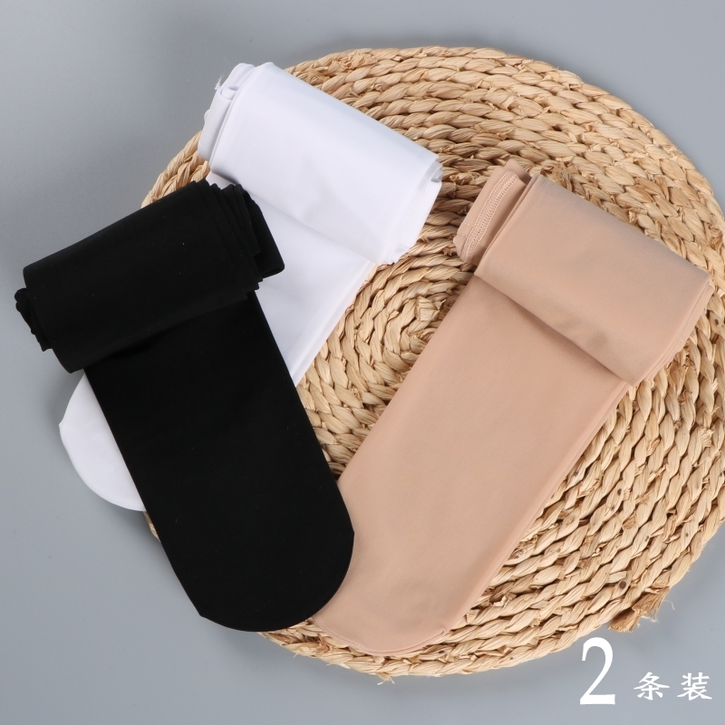 小孩光腿神器肉色连裤袜薄款连脚丝袜儿童女夏天中大童跳舞袜裤黑