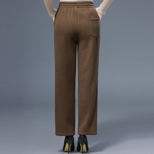 中老年女裤加绒冬季长裤妈妈装条绒裤高腰保暖老太太冬款时尚裤子