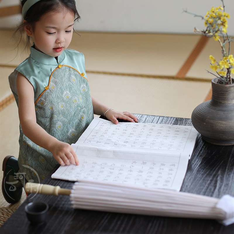 中国风儿童姐弟装男童唐装女童无袖旗袍龙凤胎套装新中式兄妹装夏